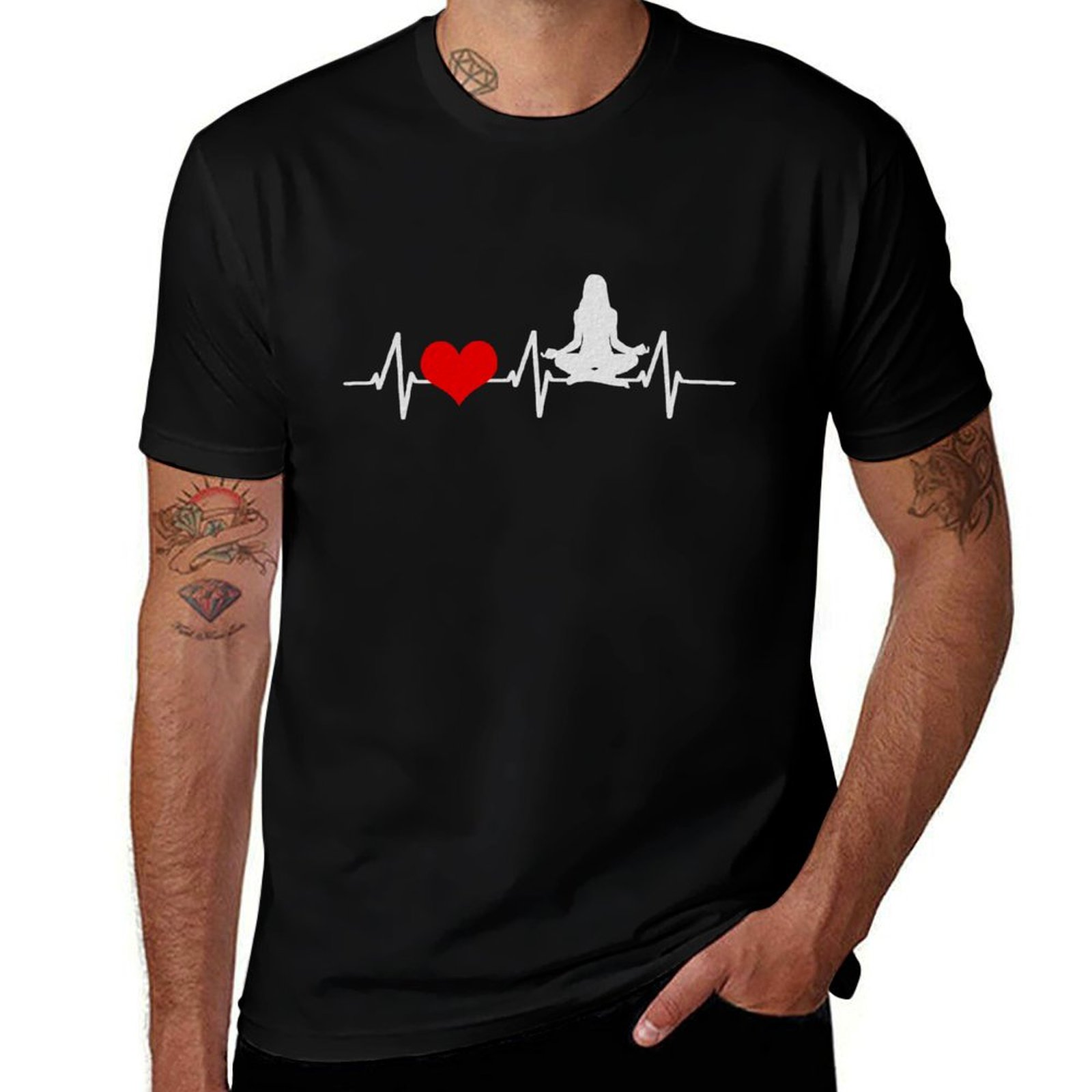 Yoga Fitness Gifts - Yoga Women's Fitness Heartbeat Meditate Gift