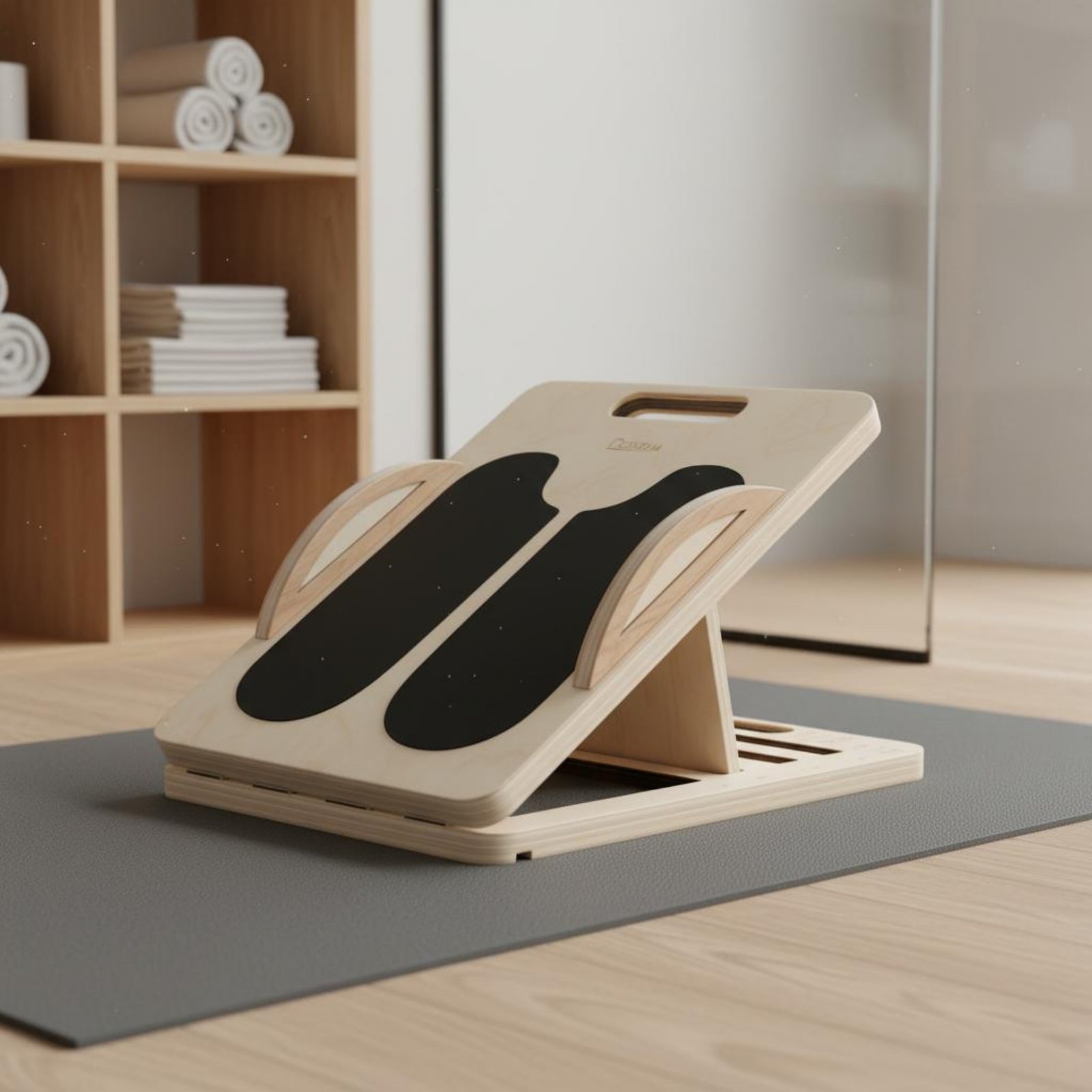 Balance Board Fitness - Adjustable Wooden Slant Board Sturdy Wood