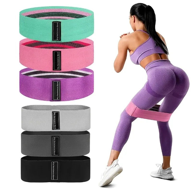 Yoga Fitness Trainer - 3Pcs Fabric Resistance Hip Booty Bands