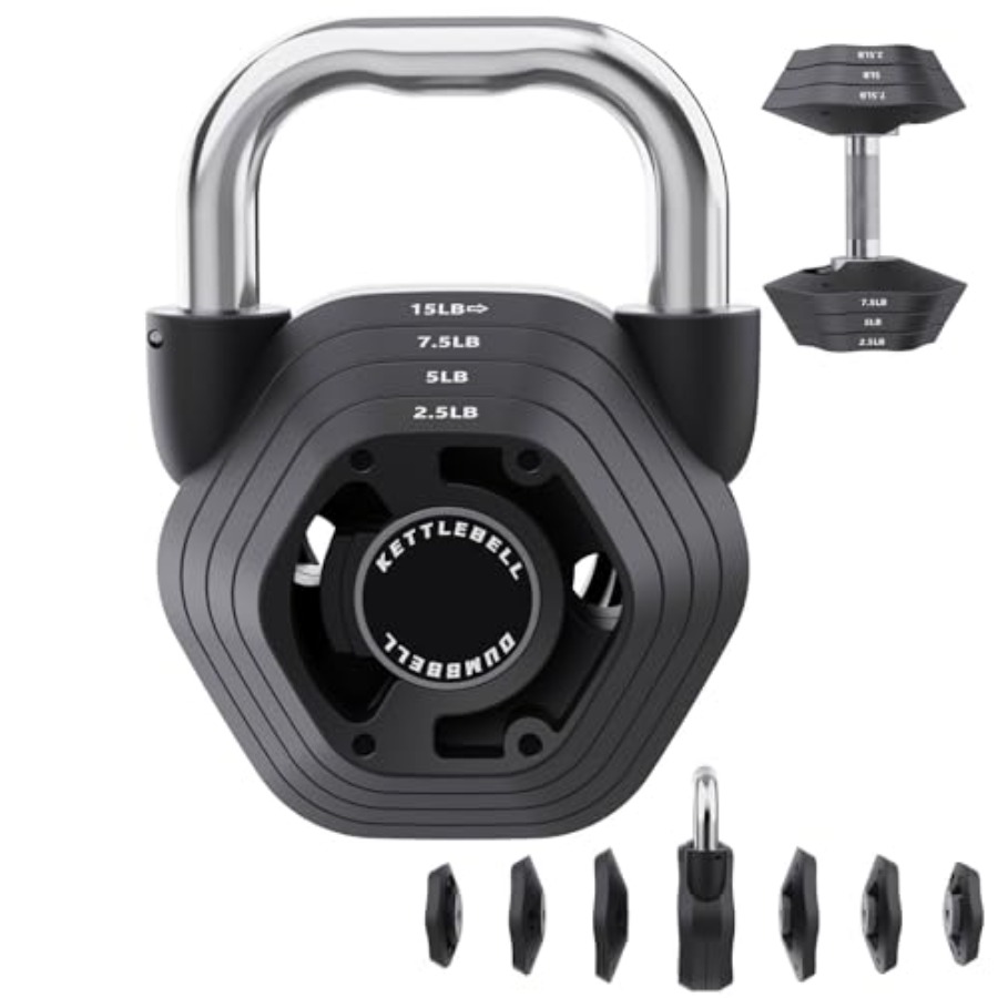 Kettlebell - 2-in-1 Adjustable Kettlebell 15-45LB Weight Set