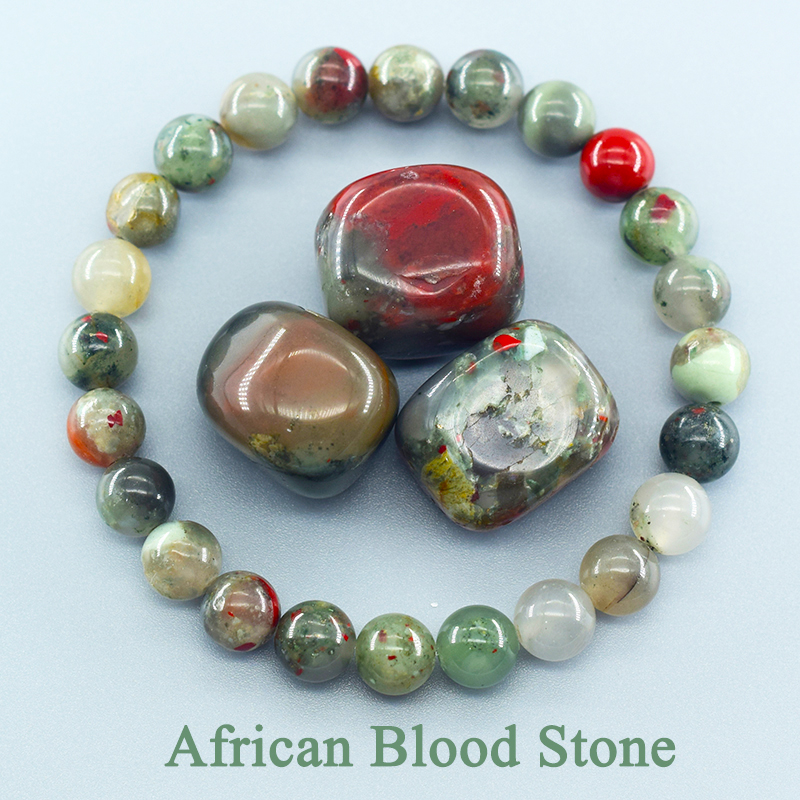 Yoga Fitness Gifts - Natural African Blood Stone Beads Bracelet