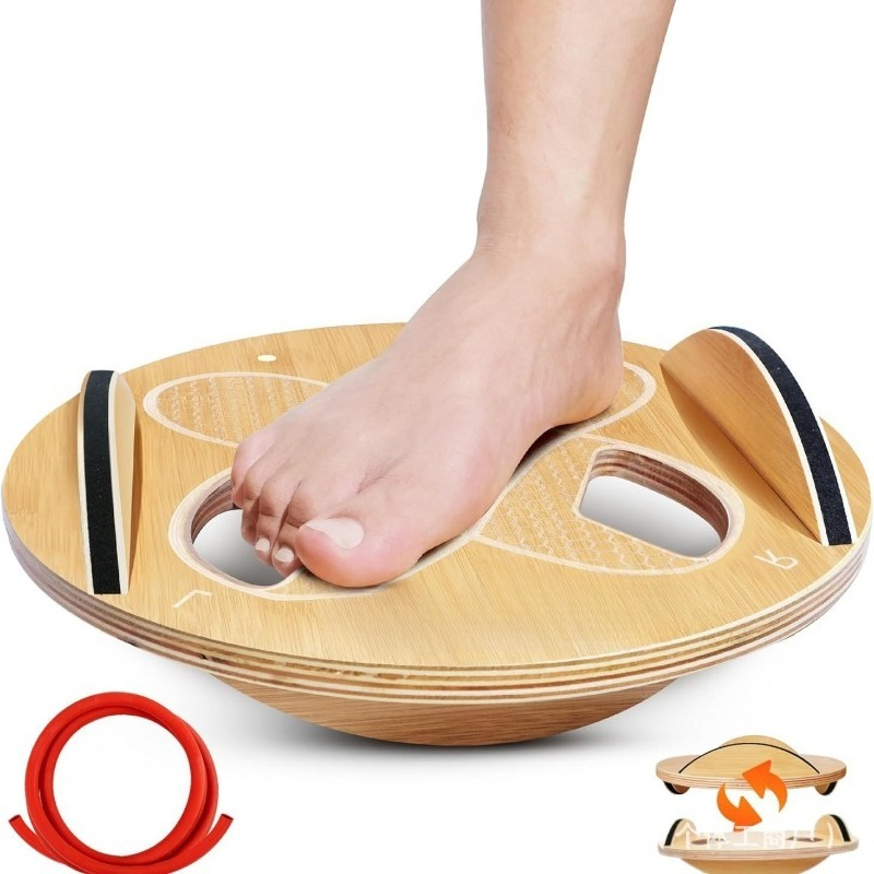 Yoga Fitness Trainer - Wooden Fitness Balance Board Adult Foot