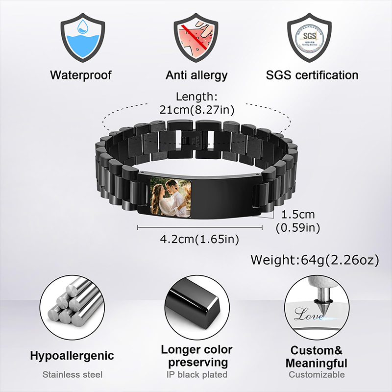 Custom Picture Text Bracelet W - đánh giá và giá Fitness Tracker Band