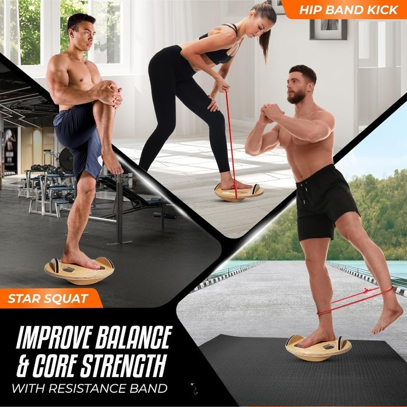 Wooden Fitness Balance Board A - đánh giá và giá Yoga Fitness Trainer