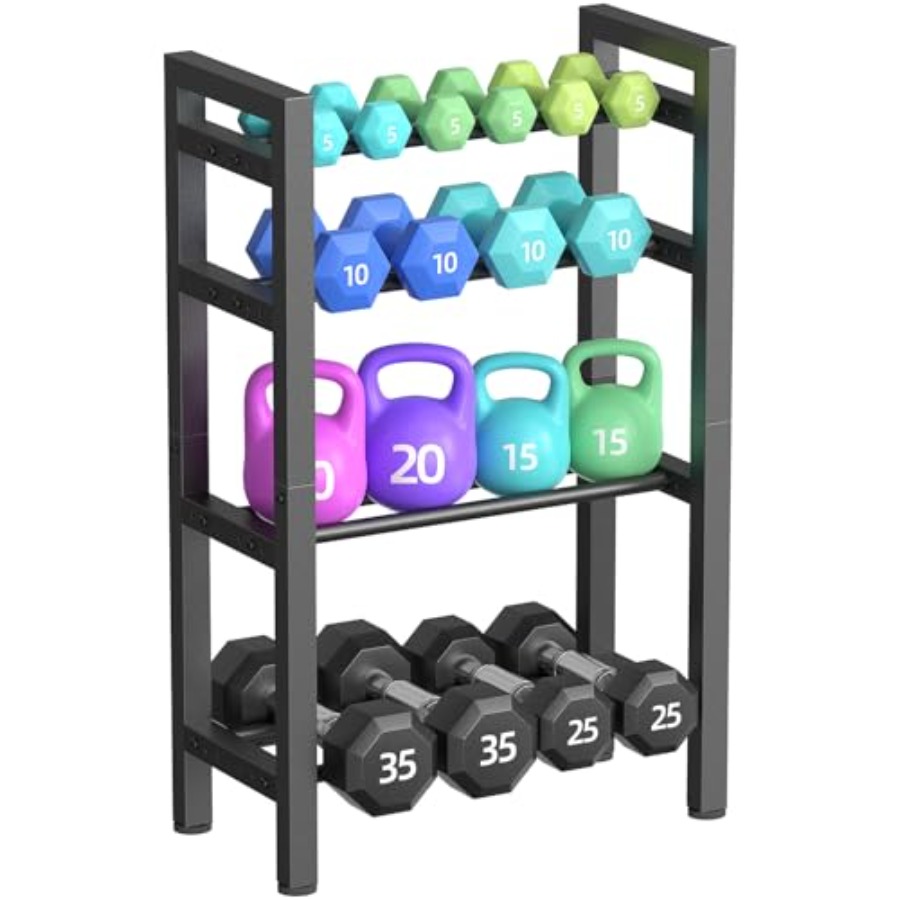 4 Tier Dumbbell RackAdjustable - đánh giá và giá Kettlebell
